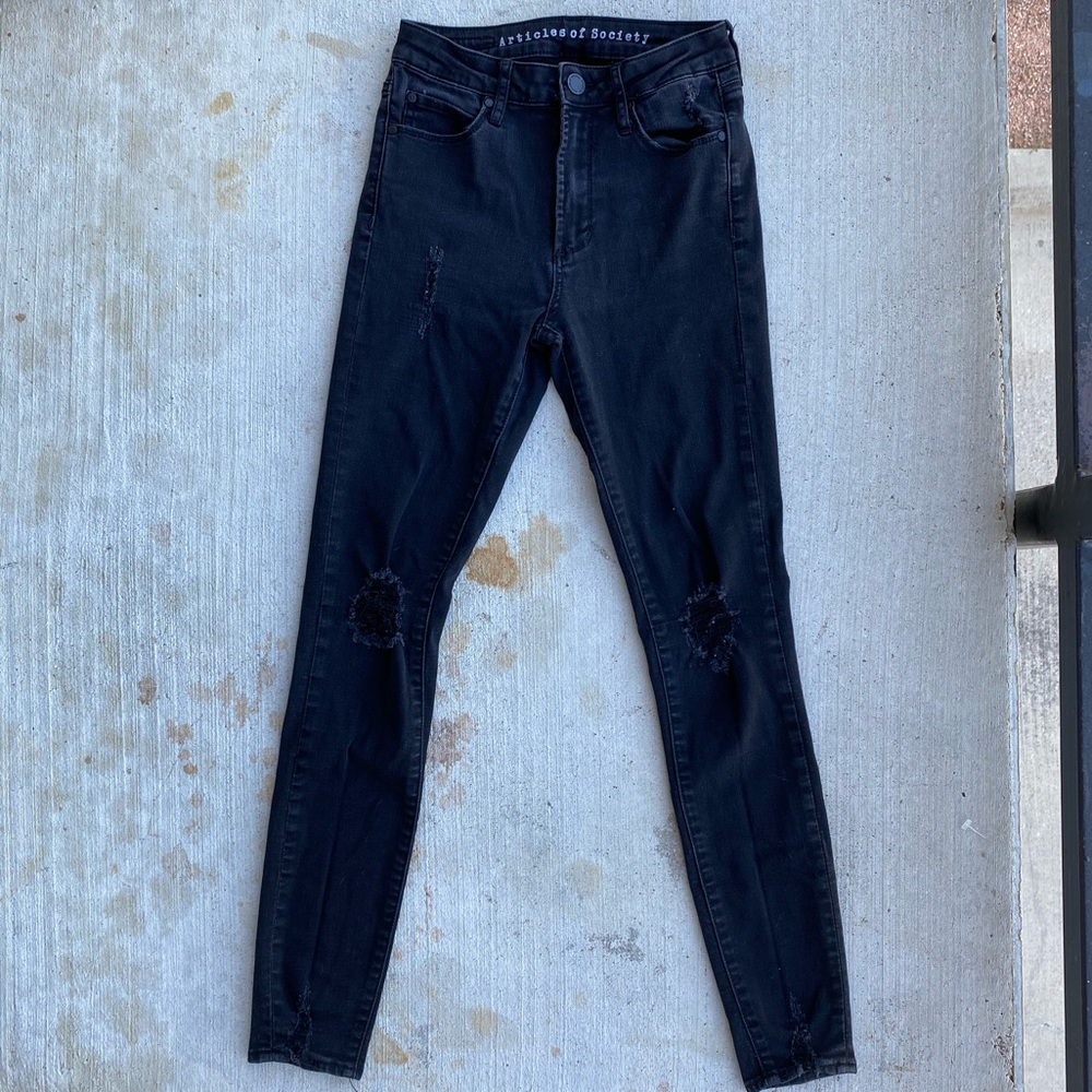 Articles of Society Black Skinny Distressed Jeans